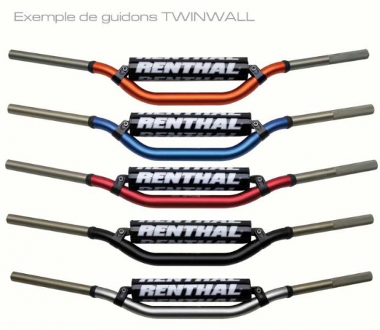 997-01-TG-02-185 Renthal Twinwall Lenker Aufnahme 28,6mm mit Polster titaniumfarbe Ausführung hoch