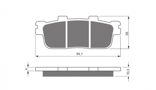 GoldFren Bremsbeläge hinten Typ: S3 mit TÜV Zertifizierung für SYM E-Ton Daelim Quads siehe Tabelle