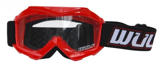Wulfsport Kinder Cross / Schutz Brille Typ Tech Farbe rot - Cub Tech Goggles