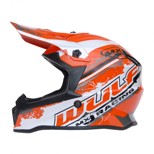 Wulfsport Kinder Cross Helm Off Road Pro XL (53-54cm) orange Motorrad Quad Bike Enduro MX BMX Helm